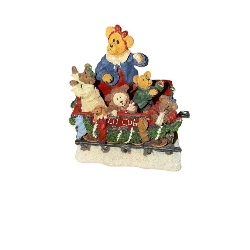 Danbury Mint Boyds Bears The‎ Lil' Cub Nursery Car Christmas Train Figurine